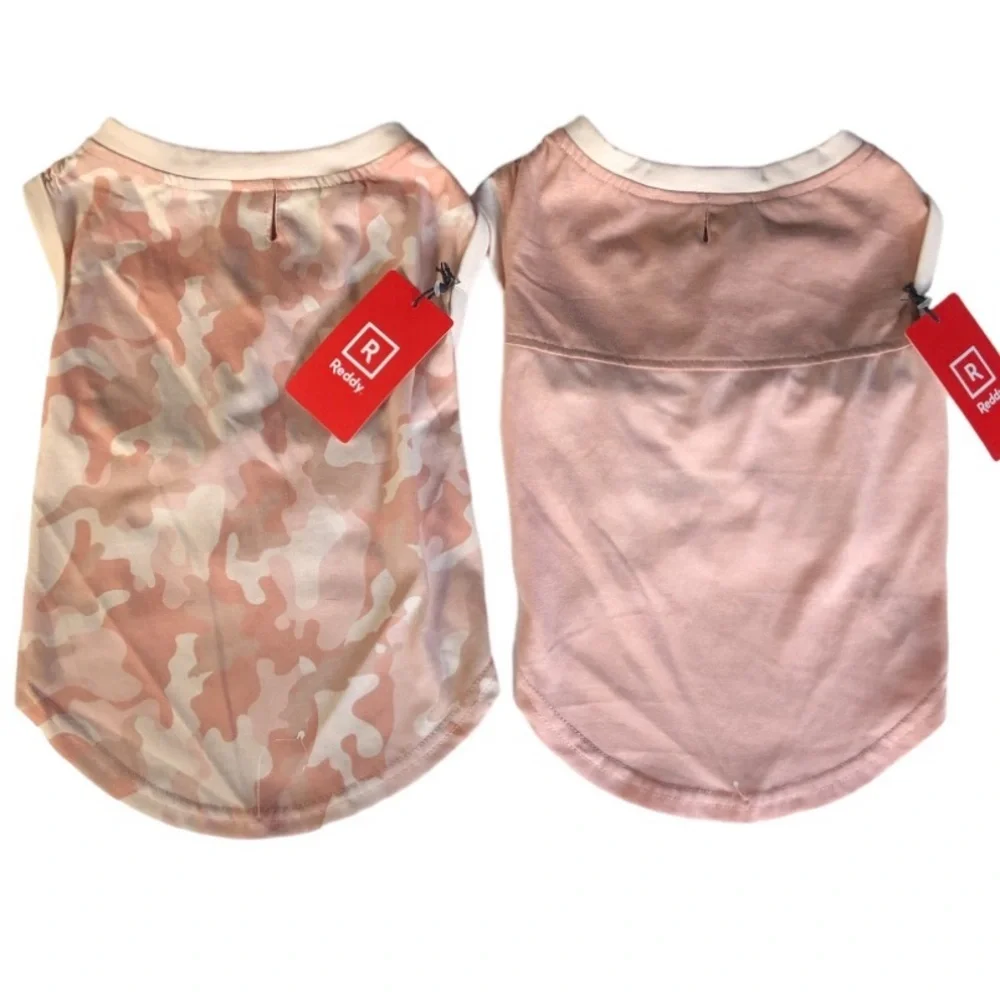NWT Bundle 2 Reddy pink camo dog tank tee top L